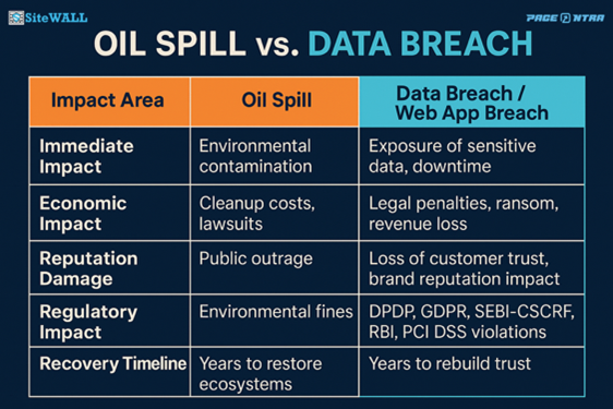 Parallels between oil spills and web breaches
