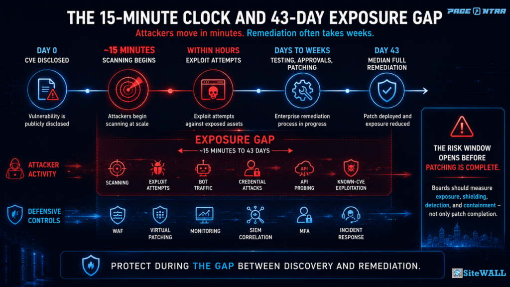 The exposure gap in 15 minutes Clock